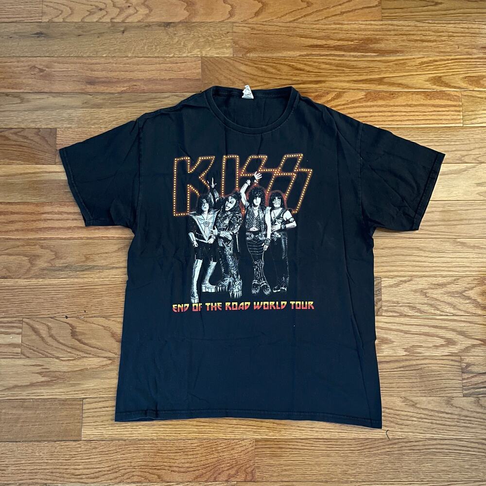 KISS End of the Road Tour Shirt Mens Large Black 2019 Concert Band Tee KISS Army